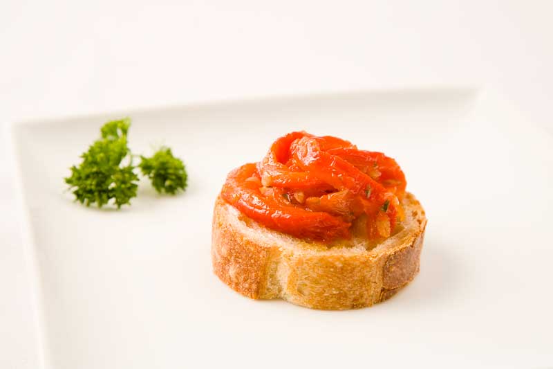 Roasted Bell Pepper Crostini